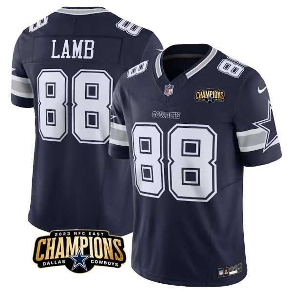 Men & Women & Youth Dallas Cowboys #88 CeeDee Lamb Navy 2023 F.U.S.E. NFC East Champions Patch Stitched Jersey,We sell and wholesale Men & Women & Youth Dallas Cowboys #88 CeeDee Lamb Navy 2023 F.U.S.E. NFC East Champions Patch Stitched Jersey on line form chian!